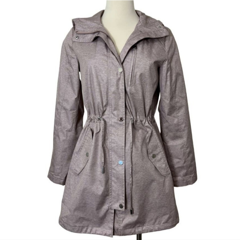 Jones New York Hooded Rain Jacket in Dusty Pink